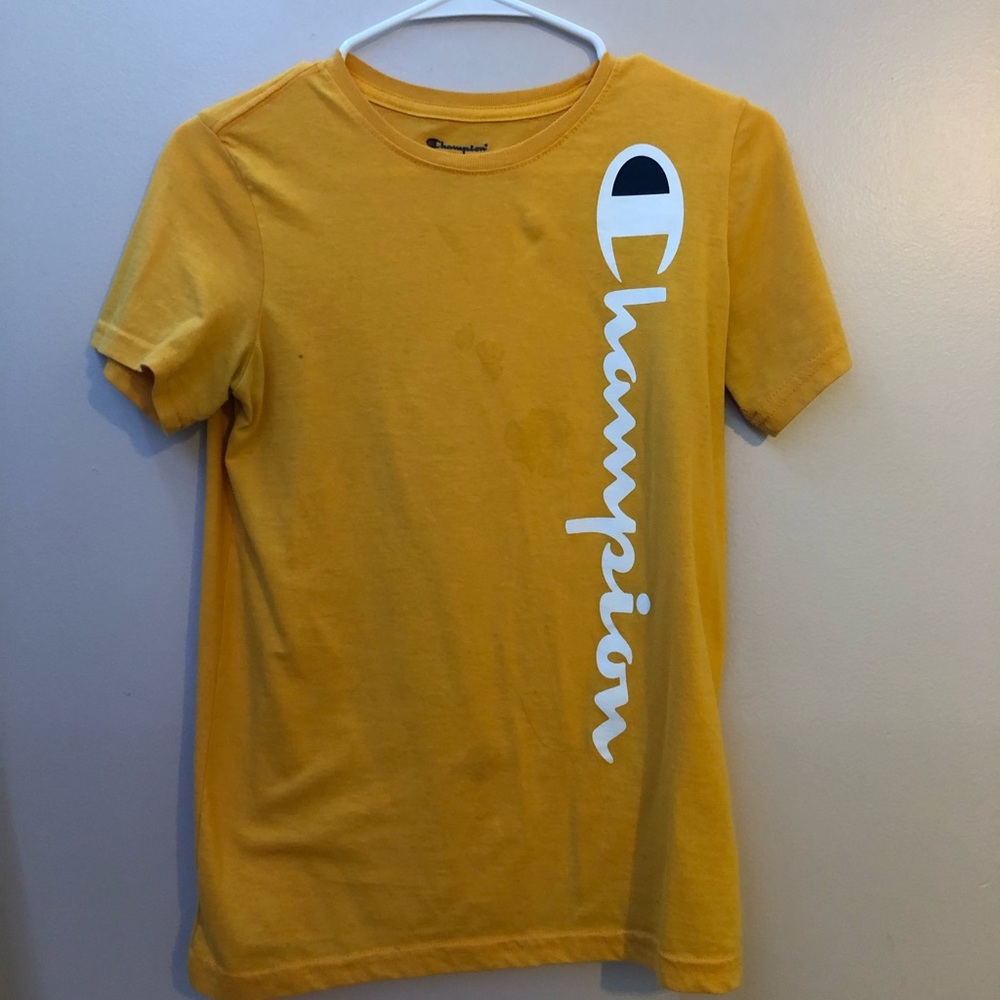 Yellow “Champion” tee shirt